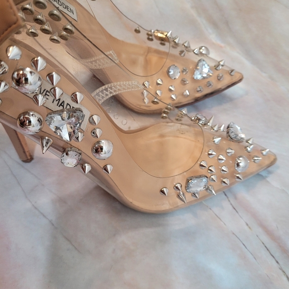 Steve Madden Clear Pointed Toe Heels Size 7.5M - Picture 3 of 5